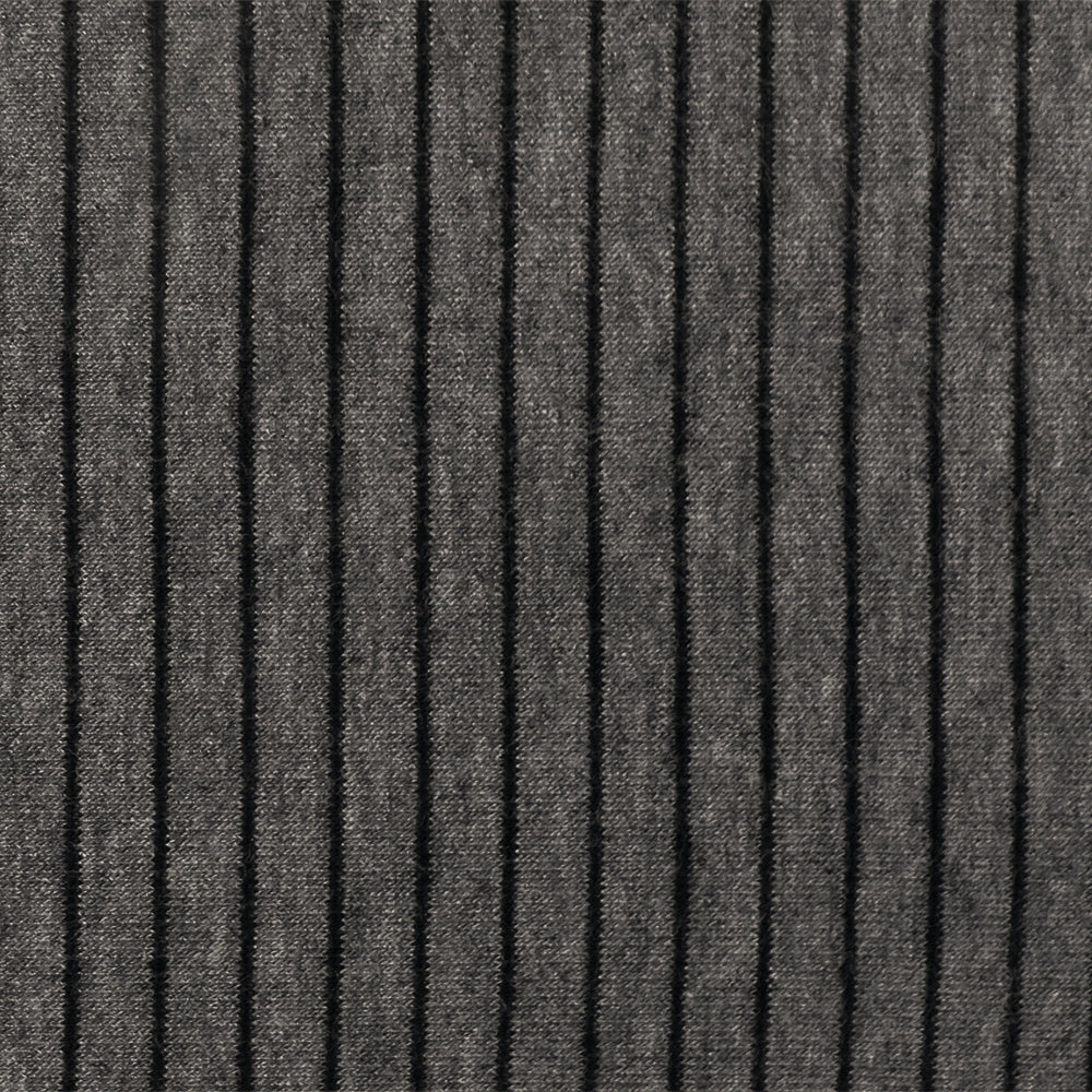 Dark Gray-Black Stripe Stretch Poly Jersey Knit Fabric