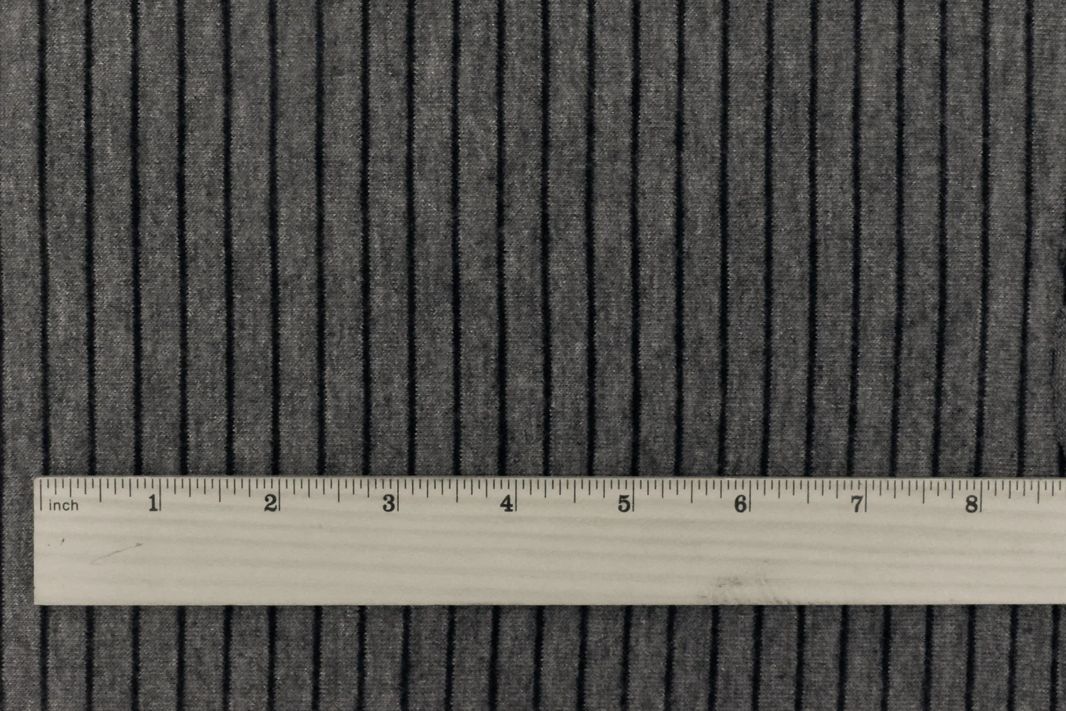 Dark Gray-Black Stripe Stretch Poly Jersey Knit Fabric - Image 4
