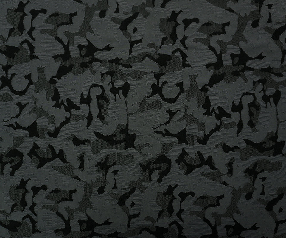 Dark Gray Famous Maker Nylon Spandex Camo Jacquard Double Knit Fabric - Image 3