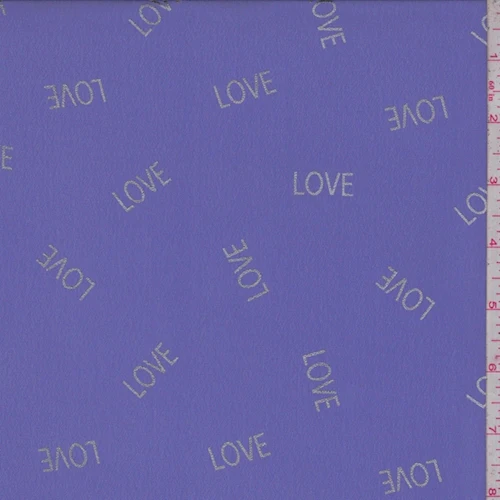 Dark Lilac/Silver "Love" Georgette Fabric