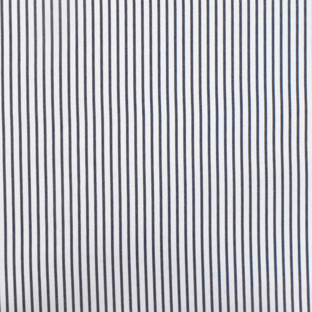 Dark Navy-White Stripe Polyester Shirting Woven Fabric