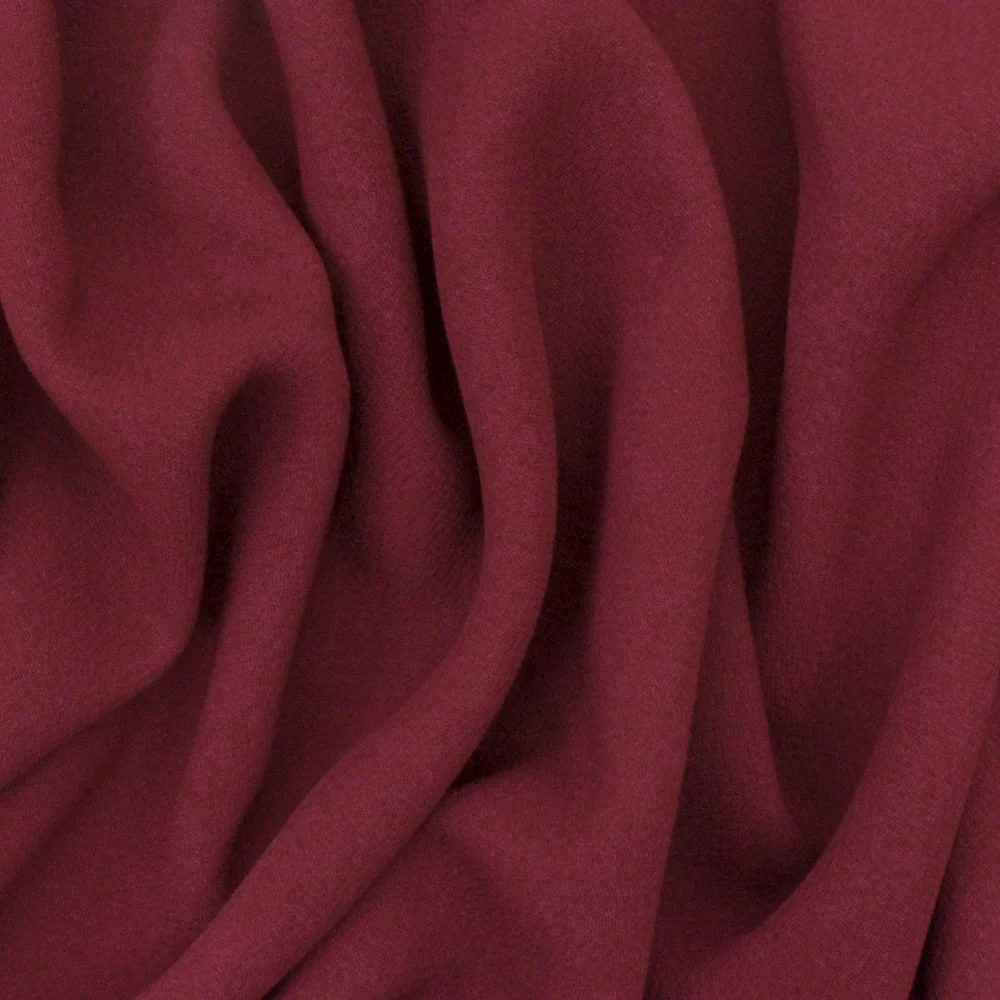 Dark Raspberry Texture Polyester Double Weave Crepe Momie Woven Fabric - Image 3