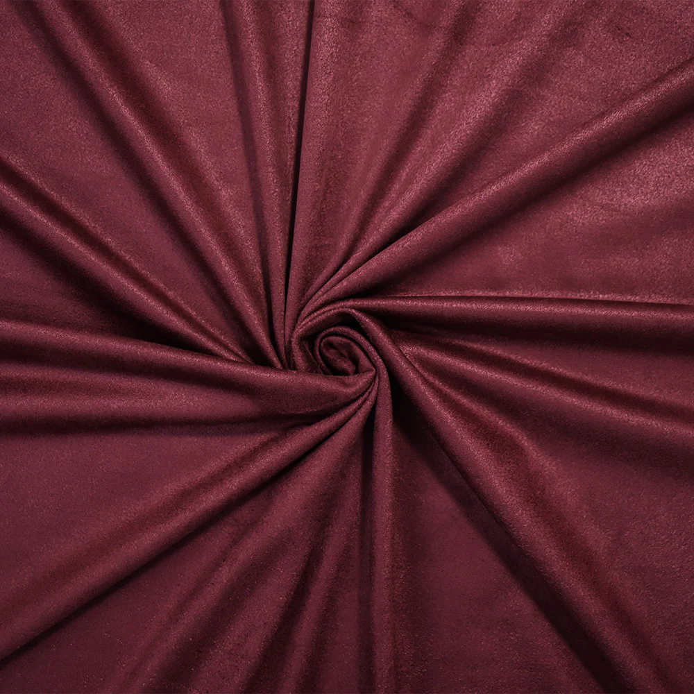 Dark Red Stretch Spandex Solid Microsuede Knit Fabric