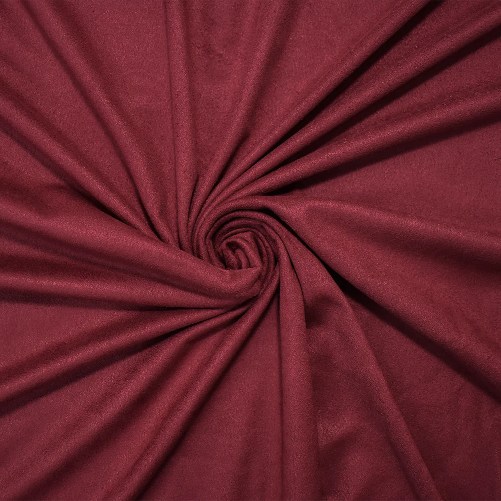 Dark Red Stretch Spandex Solid Microsuede Knit Fabric