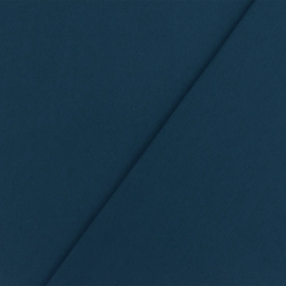 Dark Vintage Blue Solid Stretch Cotton Blend Broadcloth Woven Fabric - Image 3