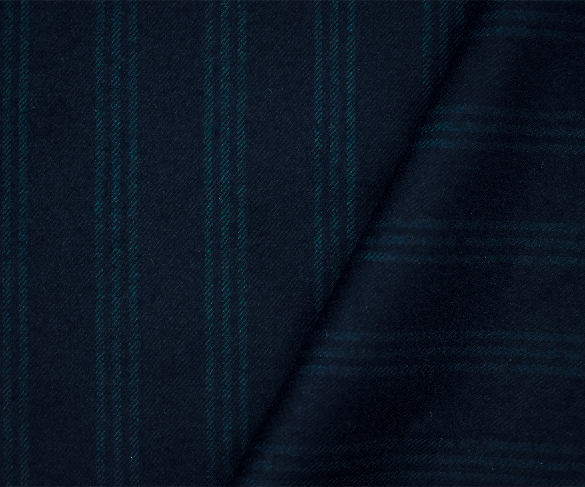 Deep Blue-Green Wool Stripe Twill Woven Suiting Fabric - Image 2