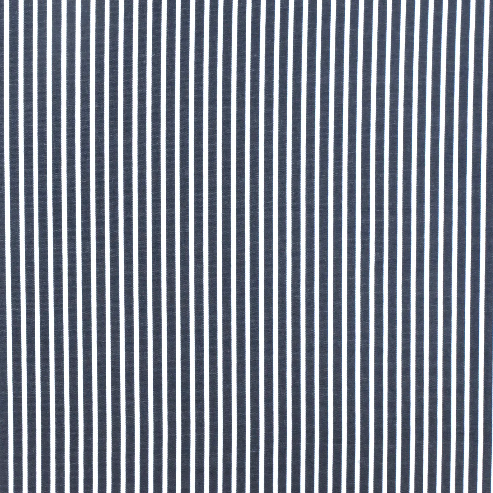 Deep Blue-White Stripe Polyester Shirting Woven Fabric