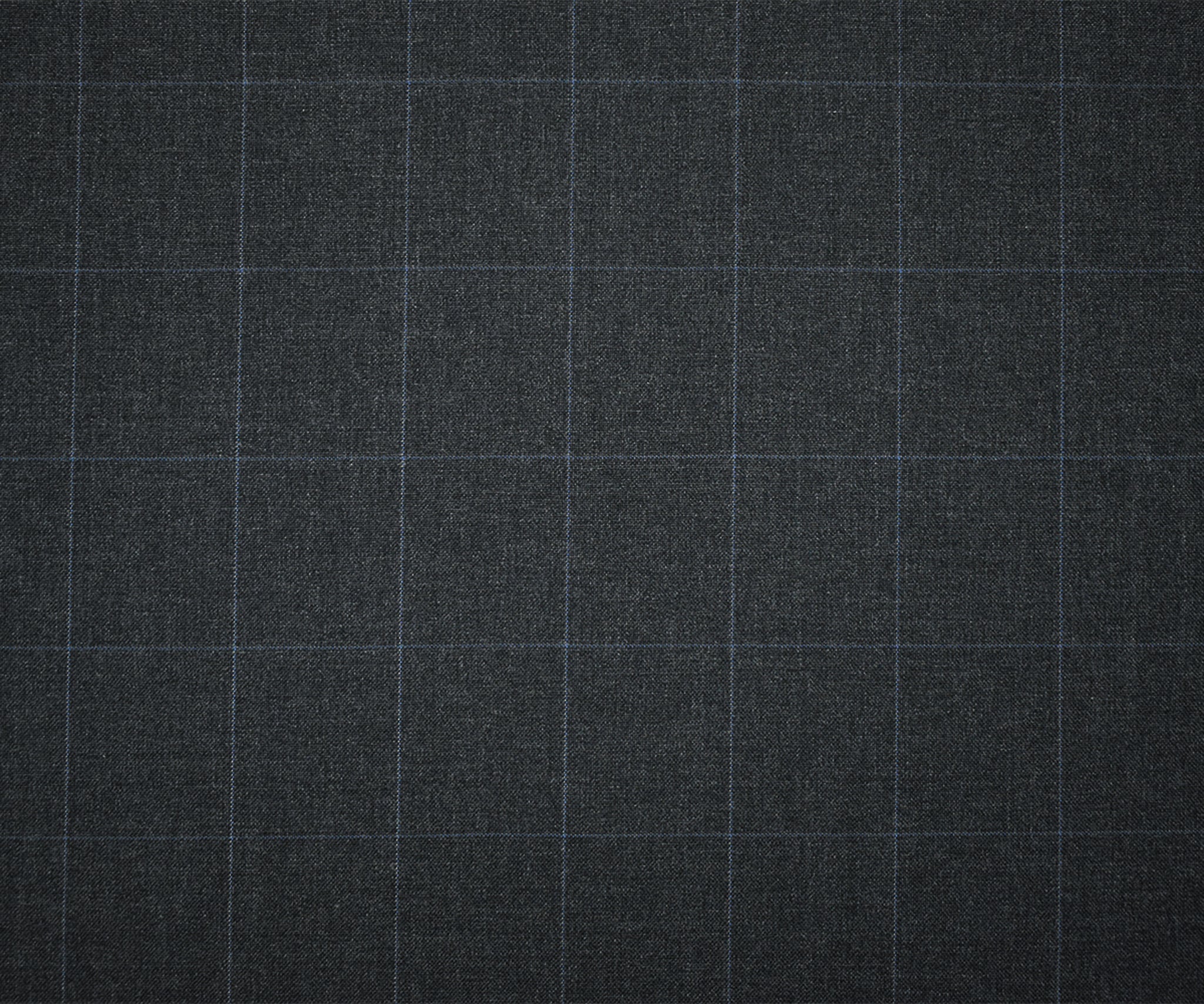 Deep Gray-Black-Blue Wool-Polyester Grid Check Shirting Woven Fabric - Image 4