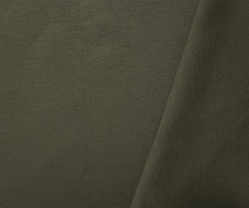 Deep Green Nylon Blend Stretch Solid Ponte De Roma Double Knit Fabric - Image 2