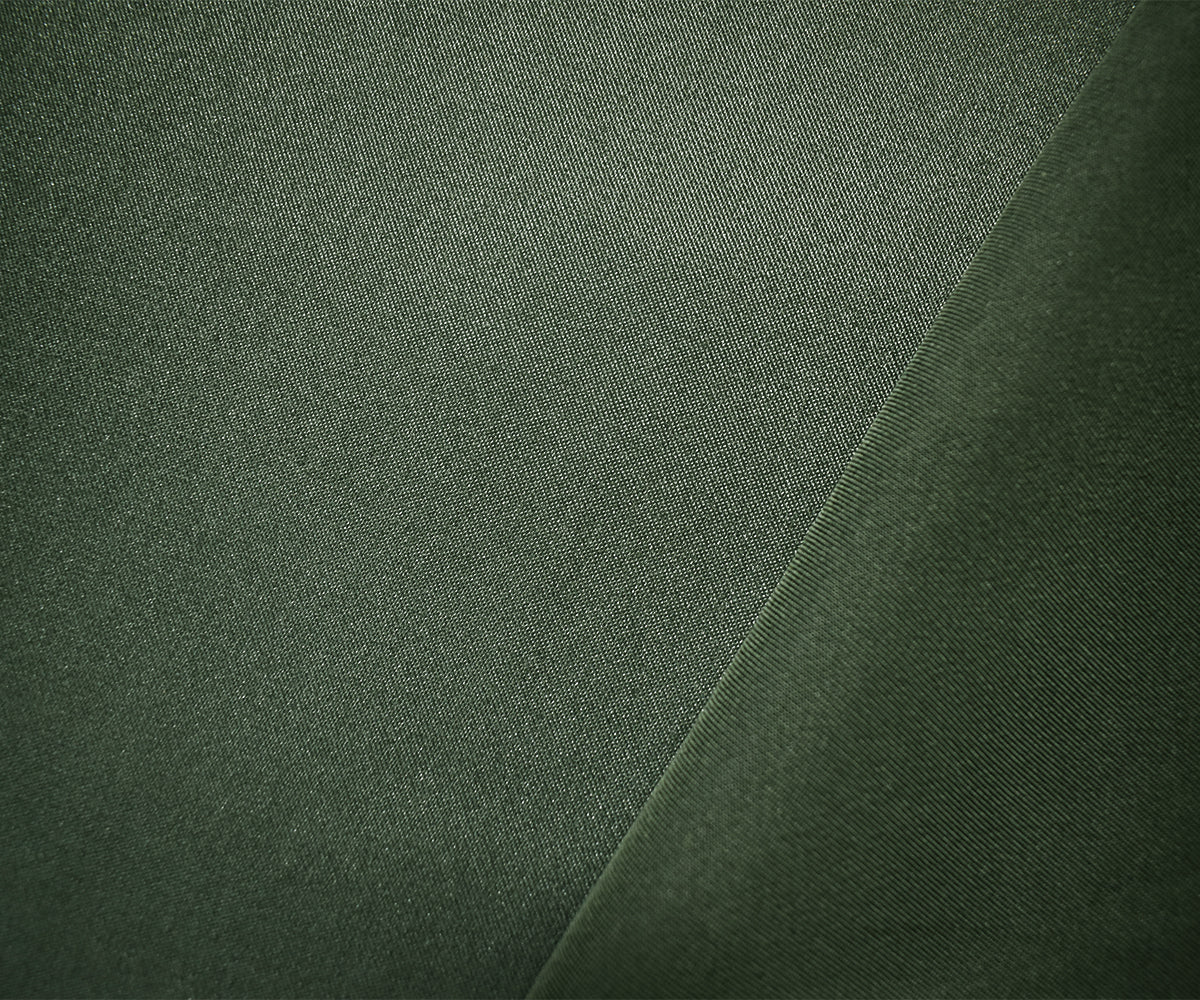 Deep Green Poly Stretch Spandex Lamour Solid Satin Woven Fabric - Image 2