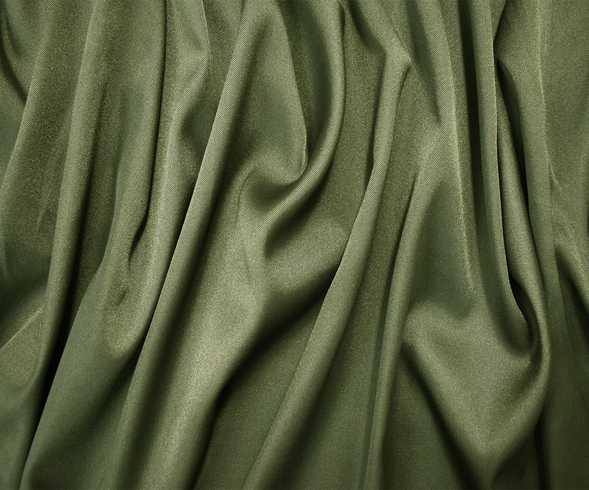 Deep Green Poly Stretch Spandex Lamour Solid Satin Woven Fabric - Image 3