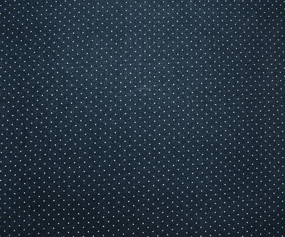 Deep Navy Japanese Cotton Dot Printed Brushed Face Flannel Twill Woven Fabric - Image 3