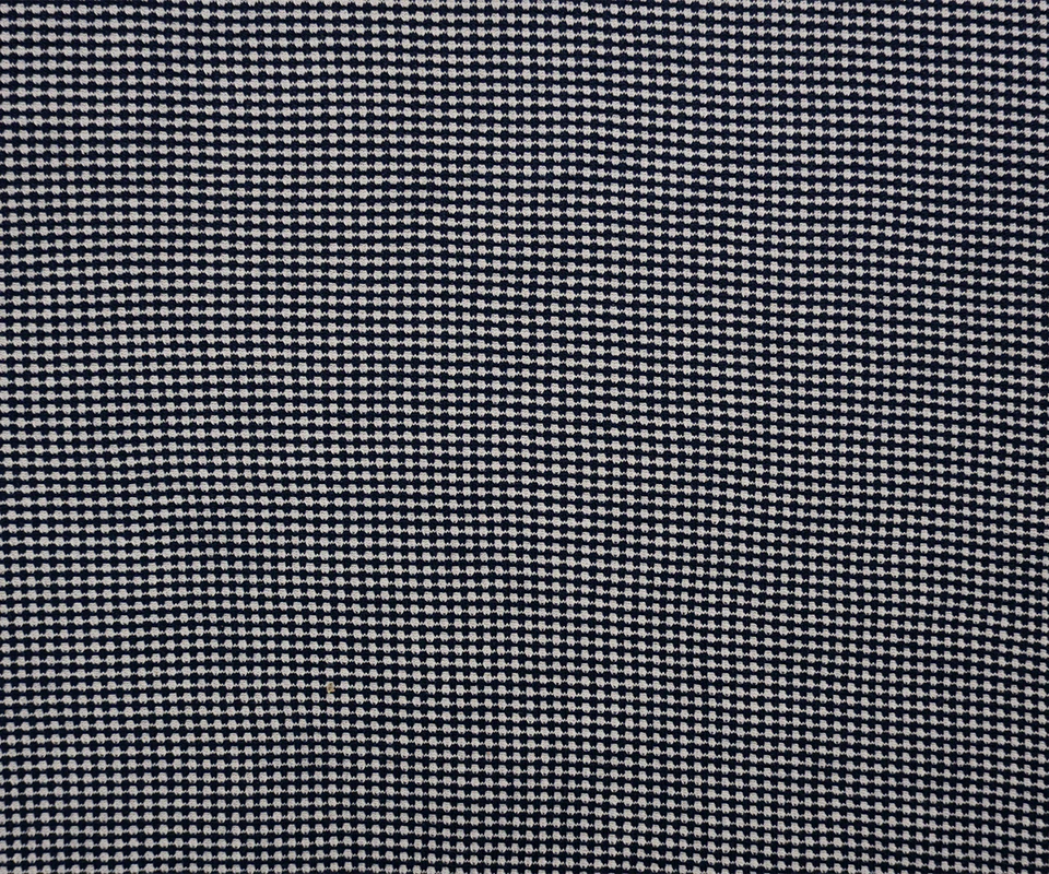 Deep Navy-White Poly Blend Stretch Texture Double Knit Fabric - Image 3