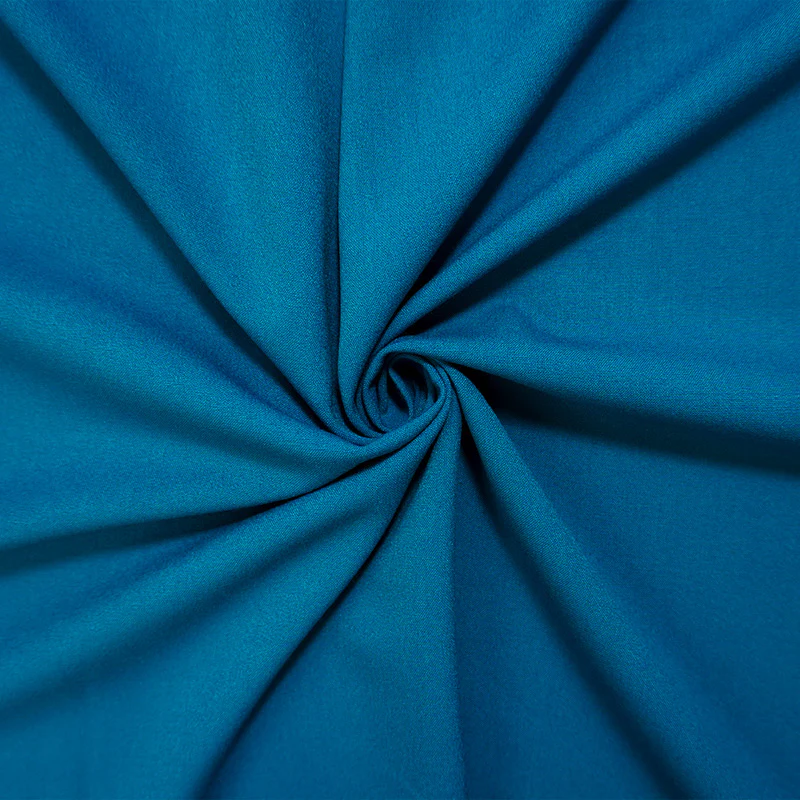 Deep Teal Poly Rayon Spandex Stretch Solid Woven Suiting Fabric