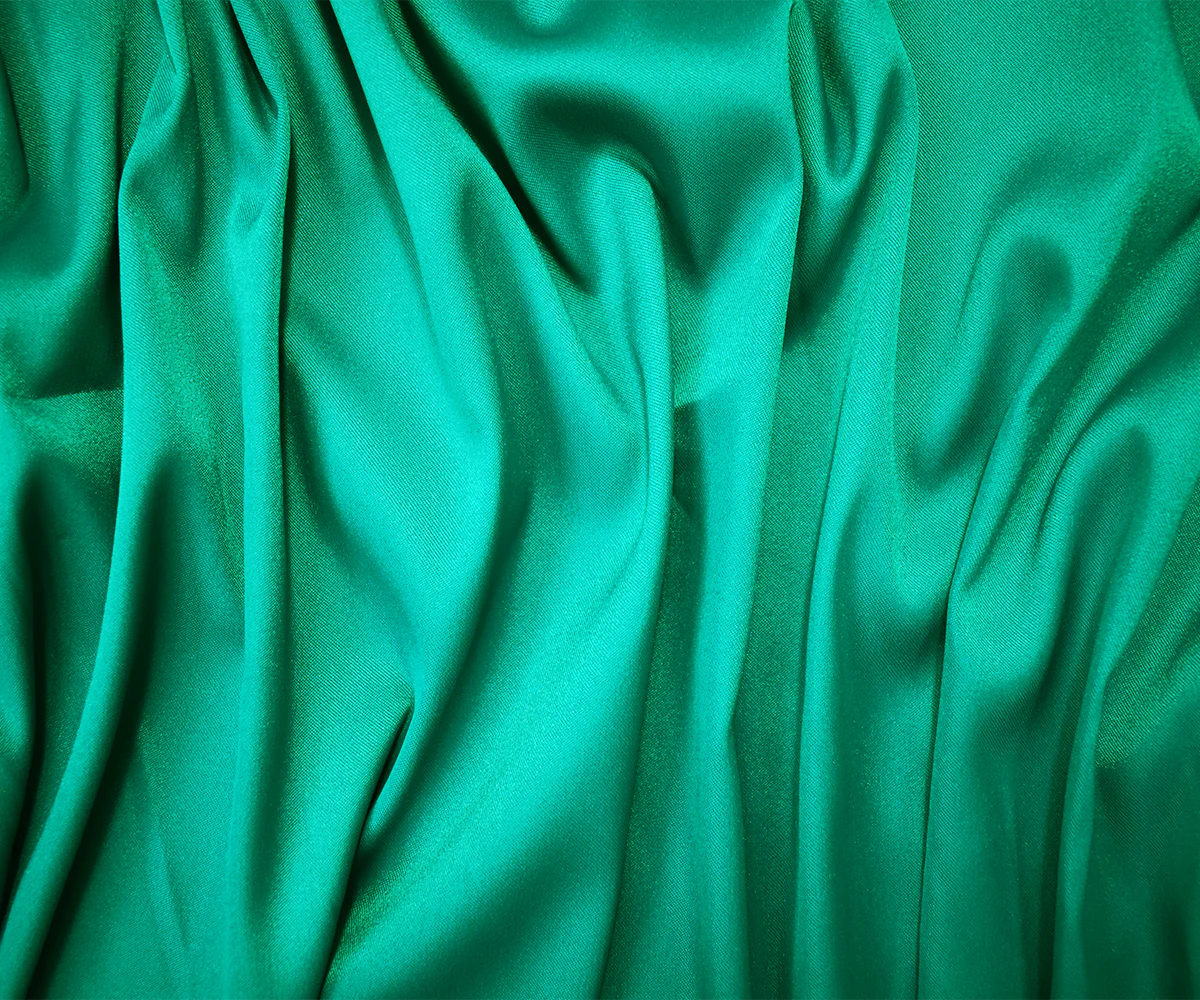 Deep Teal Poly Stretch Spandex Lamour Solid Satin Woven Fabric - Image 3