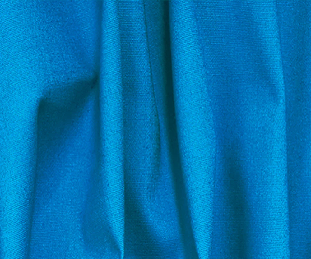 Deep Turquoise Cotton Solid Stretch Spandex Poplin Woven Fabric - Image 3