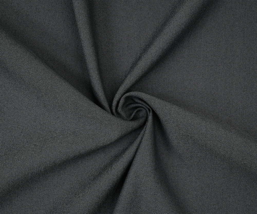Deepest Gray-White Poly Wool Dobby Shirting Woven Fabric - Image 3
