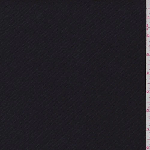 Deepest Navy Wool Blend Textured Coating Fabric