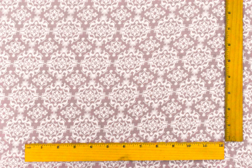 Dusty Pink-Ivory Moroccan Printed Stretch Rayon Momie Woven Fabric - Image 5