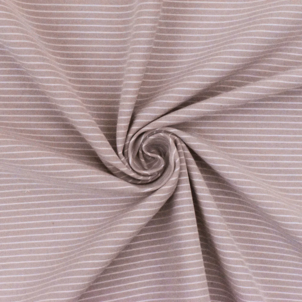 Dusty Rose Pink-White Striped Stretch Shirting Woven Fabric - Image 2