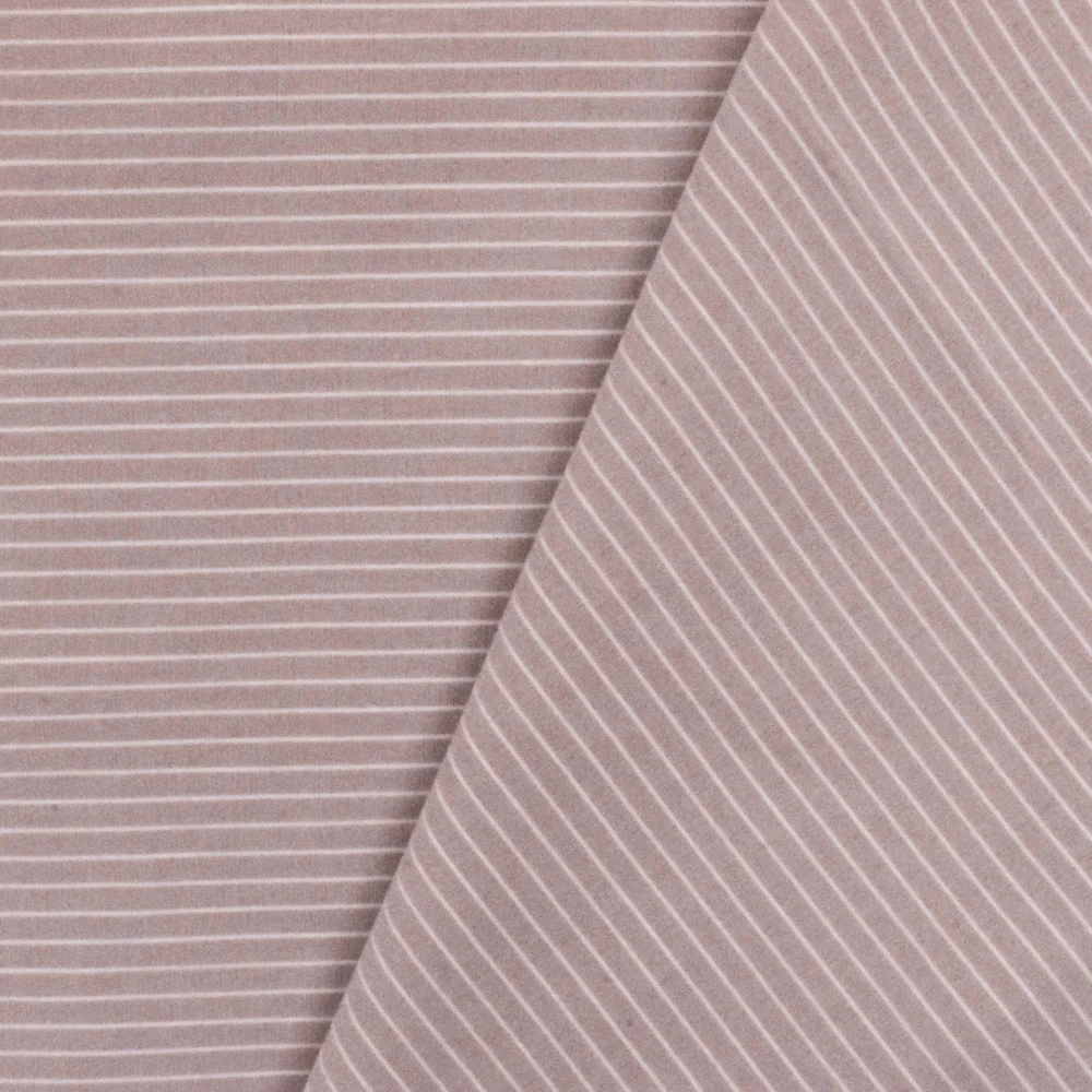Dusty Rose Pink-White Striped Stretch Shirting Woven Fabric - Image 4