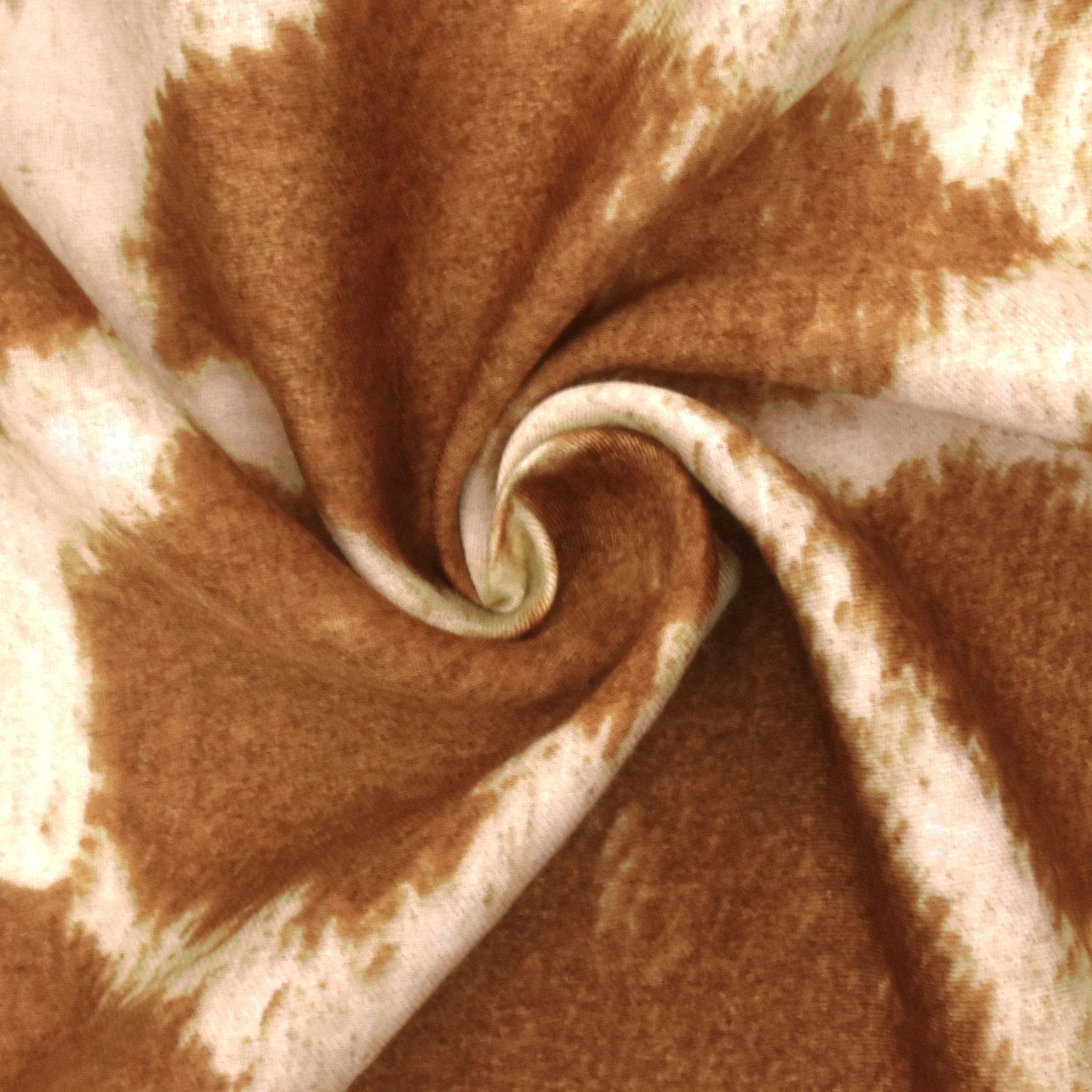 Earthy Brown-Ivory Giraffe Printed Cotton Twill Woven Fabric - Image 2