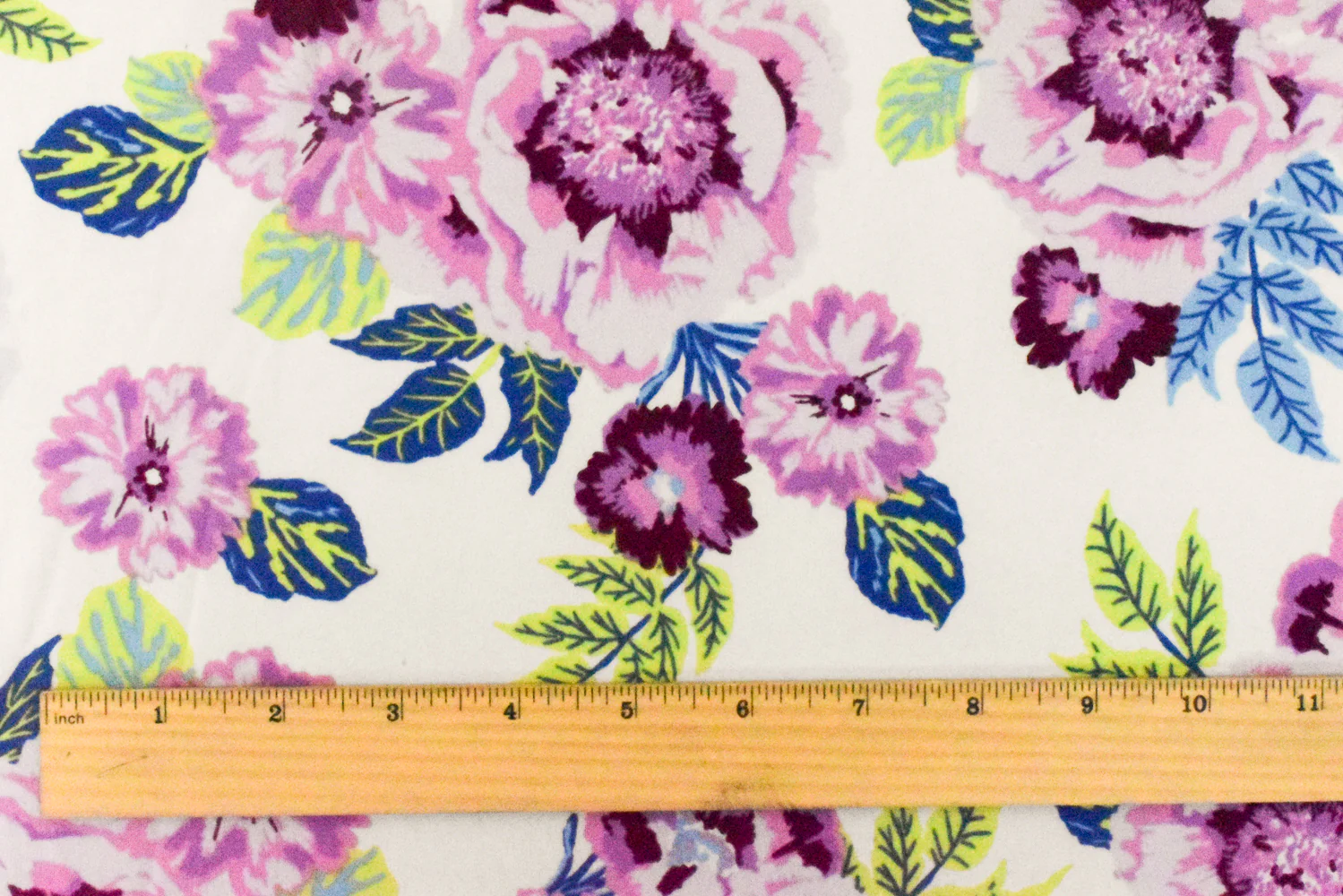 Flower Pink-White-Multi Floral Printed Swimwear Knit Fabric - Image 4