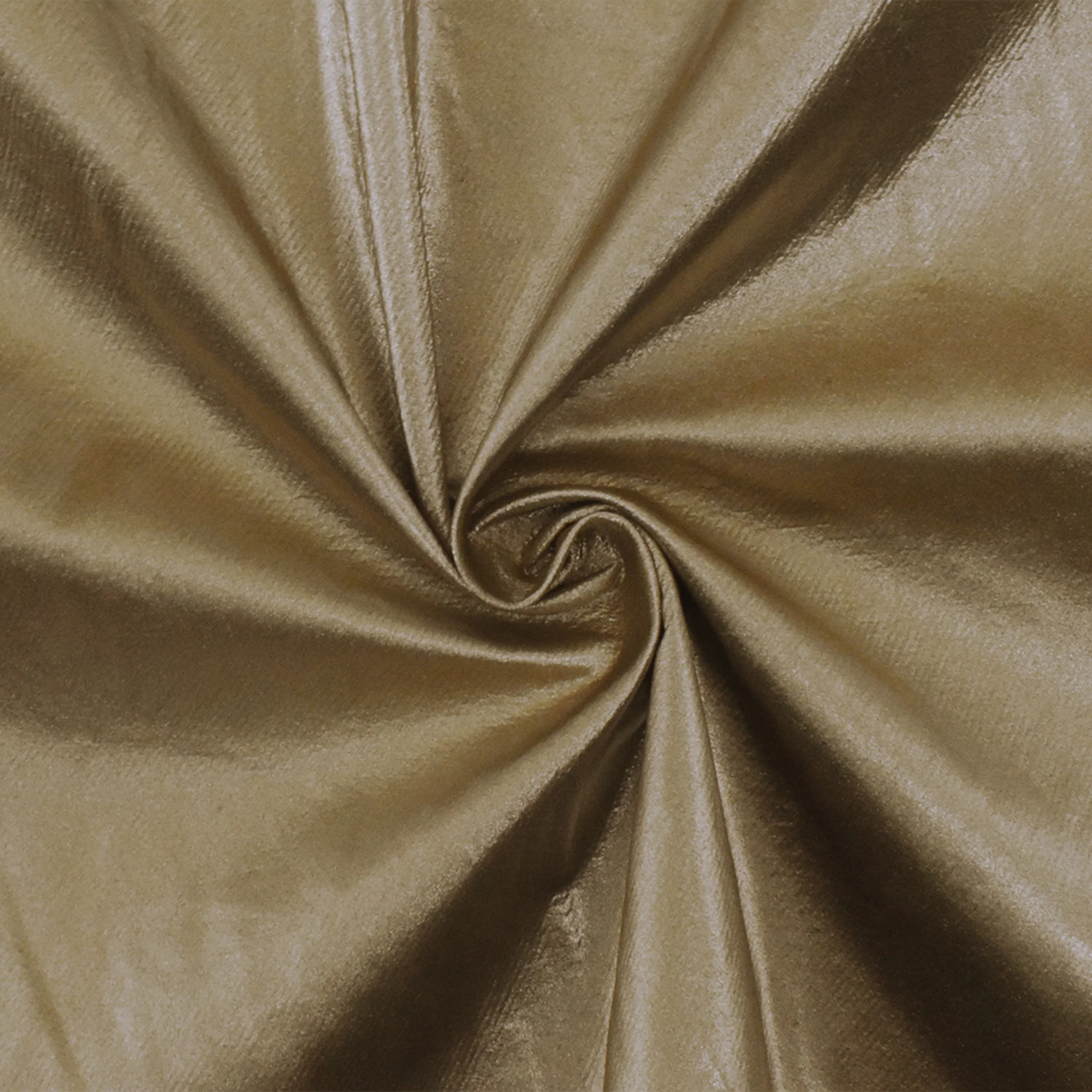 Gold Famous Designer Crinkled Metallic Printed Twill Woven Fabric - Image 3