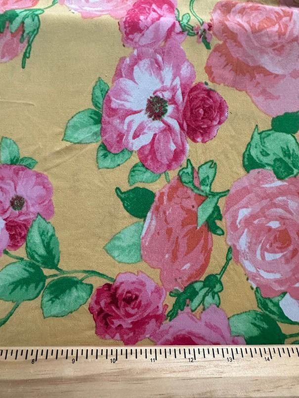 Gold Multi Floral Print ITY Jersey Knit Fabric - Image 3