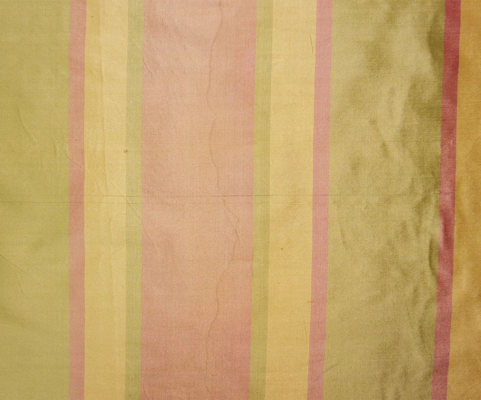 Gold Silk Stripe Taffeta Woven Fabric - Image 4