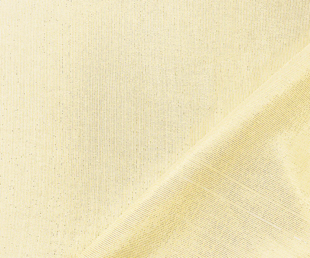 Gold-White Cotton Metallic Texture Dobby Woven Fabric - Image 2