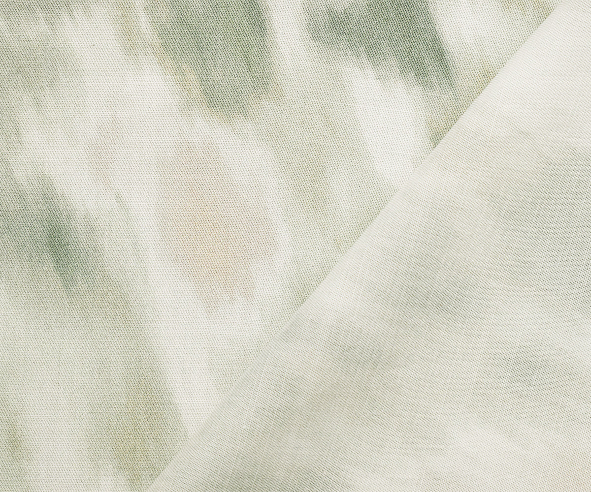 Gray-Beige-Off-White Rayon Abstract Watercolor Printed Twill Woven Fabric - Image 2