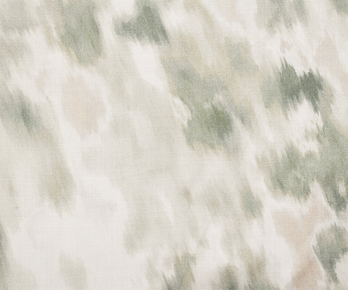 Gray-Beige-Off-White Rayon Abstract Watercolor Printed Twill Woven Fabric - Image 3