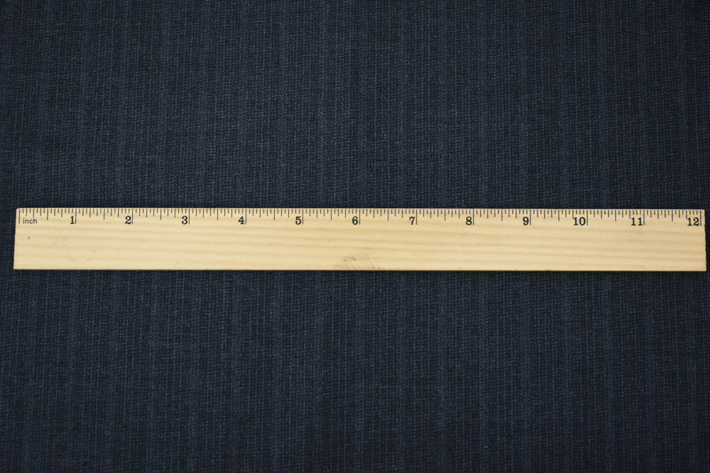 Gray-Black-Blue Wool Poly Faded Texture Stripe Twill Woven Suiting Fabric - Image 5