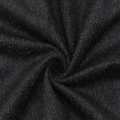 Gray/Black Brushed Herringbone Wool Blend Jacketing Fabric - Image 5