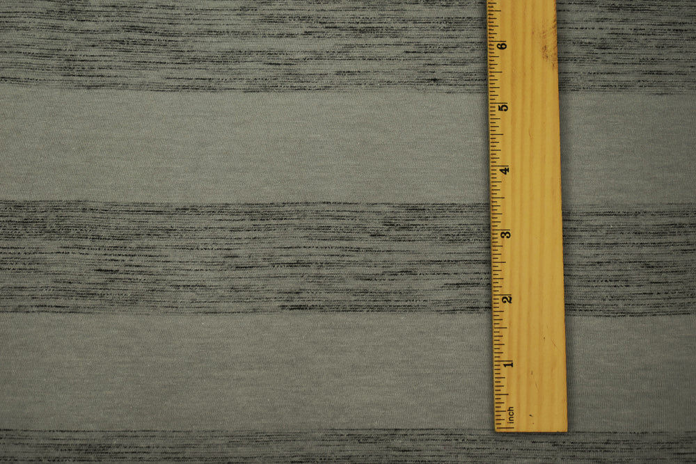 Gray-Black Cotton Stretch Spandex Texture Stripe Jersey Knit Fabric - Image 2