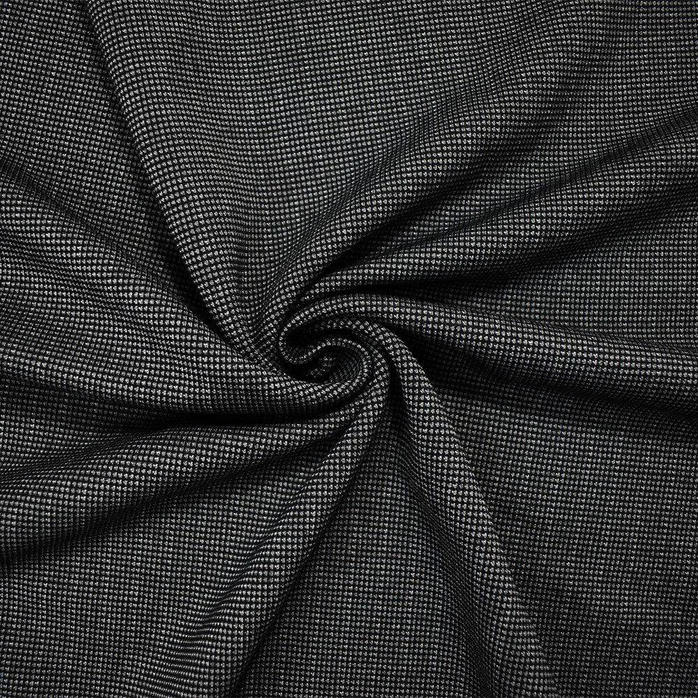 Gray-Black Poly Wool Spandex Stretch Stripe Double Sided Double Knit Fabric - Image 2