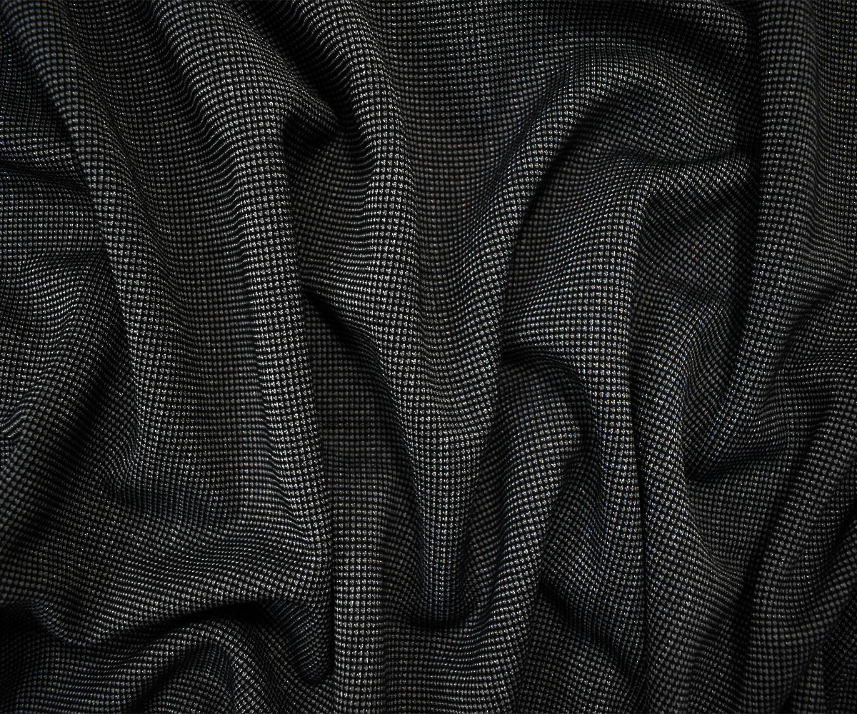 Gray-Black Poly Wool Spandex Stretch Stripe Double Sided Double Knit Fabric - Image 3