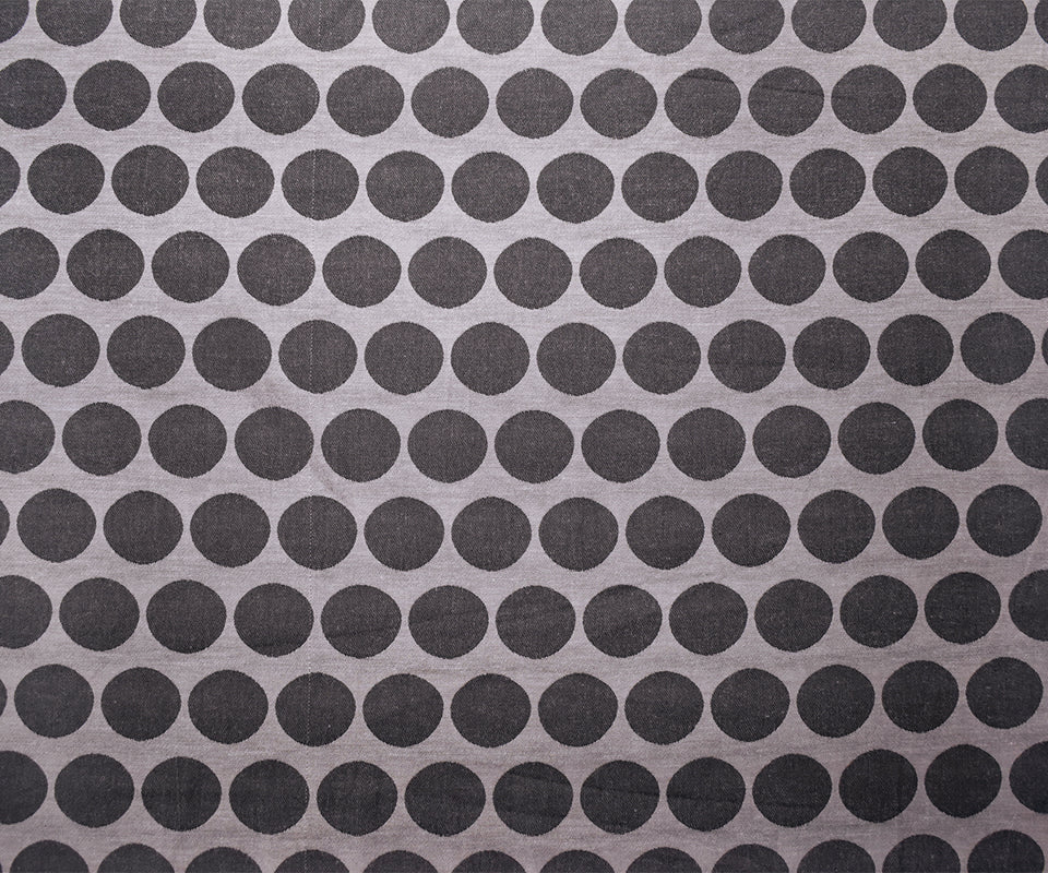Gray-Black Rayon-Poly Dot Damask Woven Fabric - Image 3