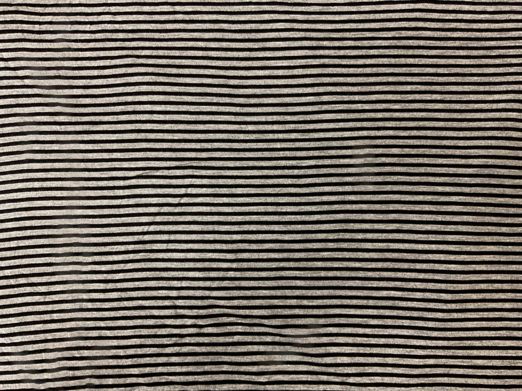 Gray-Black Rayon Spandex Stripe Jersey Knit Fabric - Image 2