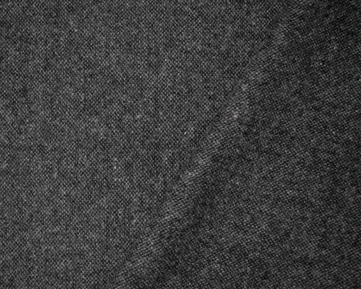 Gray-Black Wool Poly Texture Double Brushed Plain Woven Jacketing Fabric - Image 2