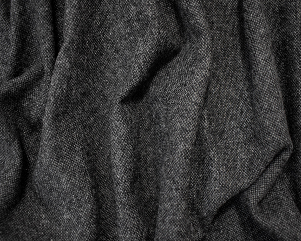 Gray-Black Wool Poly Texture Double Brushed Plain Woven Jacketing Fabric - Image 3
