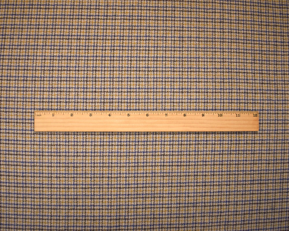 Gray-Blue-Multi Wool Blend Plaid Twill Jacketing Woven Fabric - Image 4