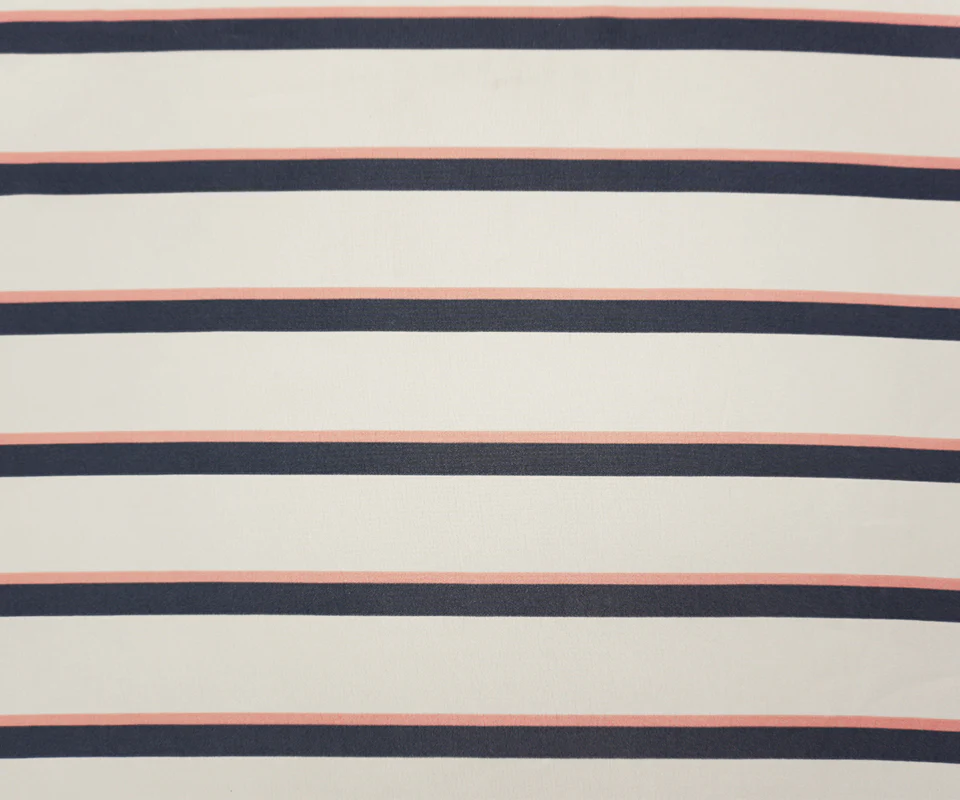 Gray-Coral-Ivory Famous Maker Poly Challis Woven Fabric - Image 4