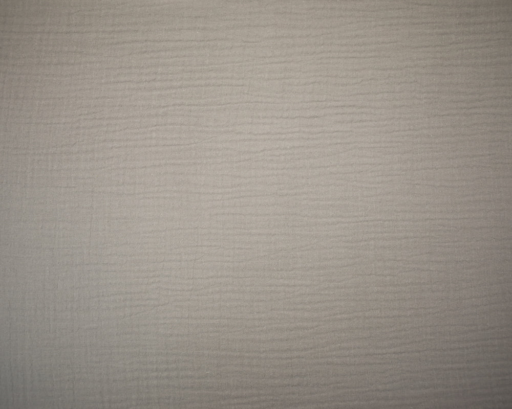 Gray Cotton Crinkled Solid Double Gauze Woven Fabric