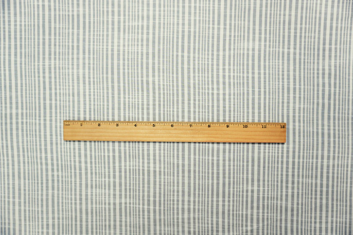 Gray Famous Maker Cotton Stripe Woven Fabric - Image 5