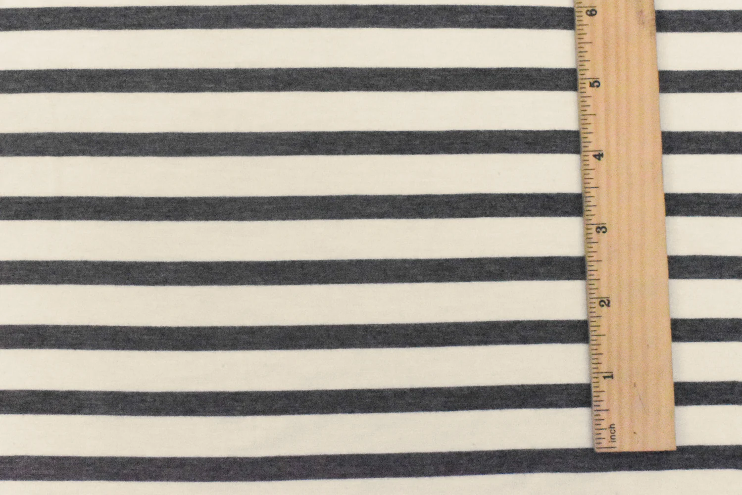 Gray-Ivory Stripe Stretch Spandex Rayon Modal Jersey Knit Fabric - Image 5