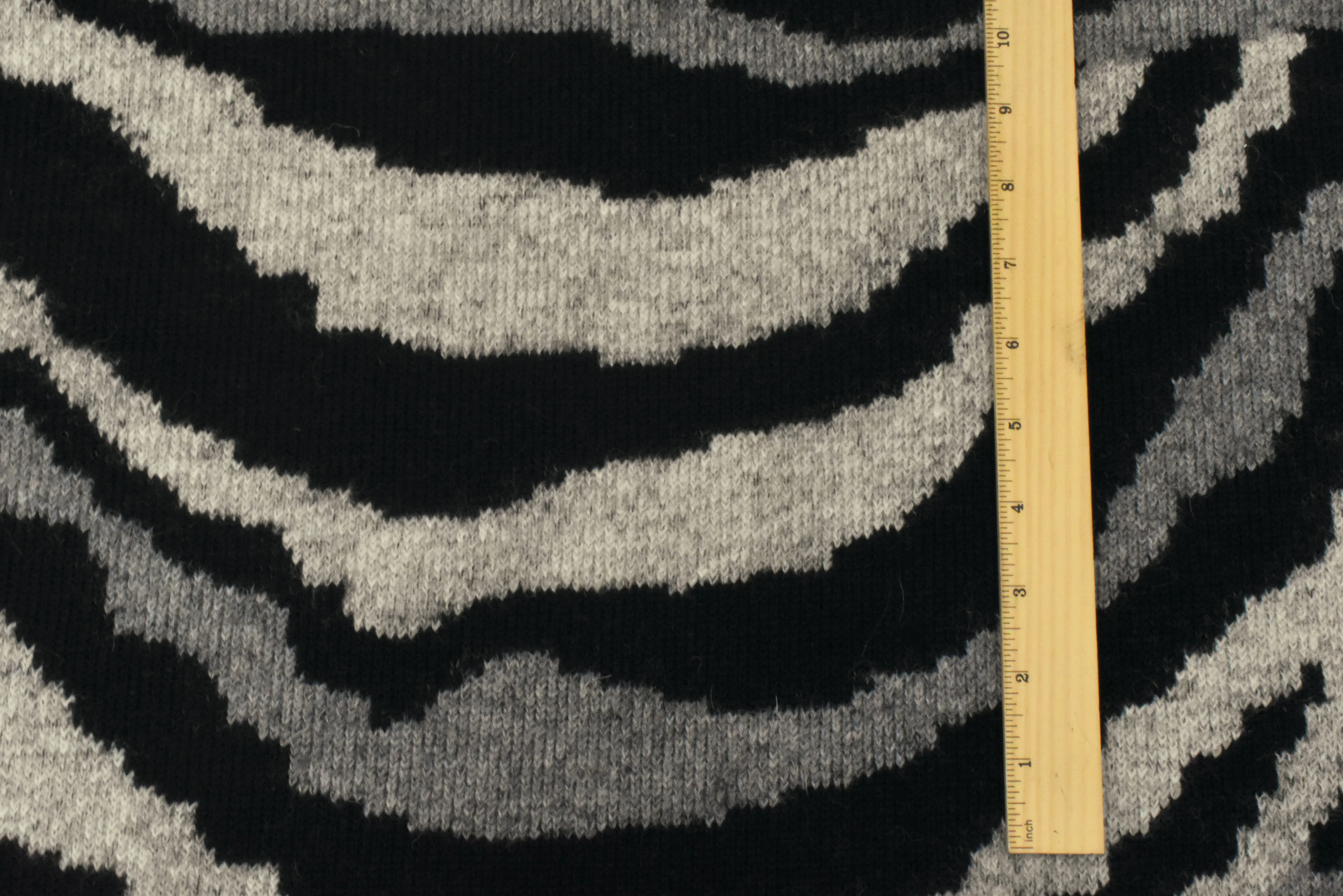 Gray-Multi Famous Designer Acrylic Blend Zebra Boucle Knit Fabric - Image 5