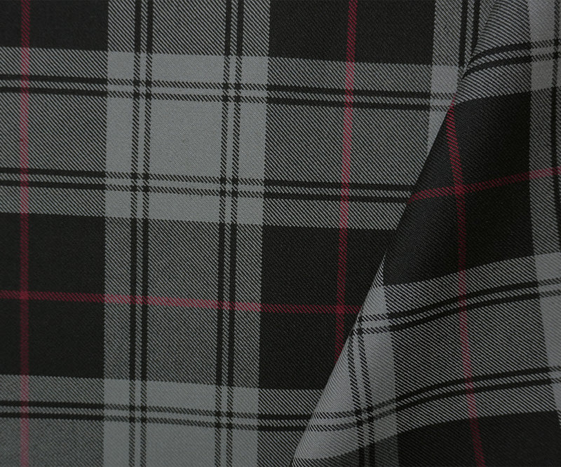 Gray-Multi Poly Wool Plaid Twill Japanese Woven Suiting Fabric - Image 2