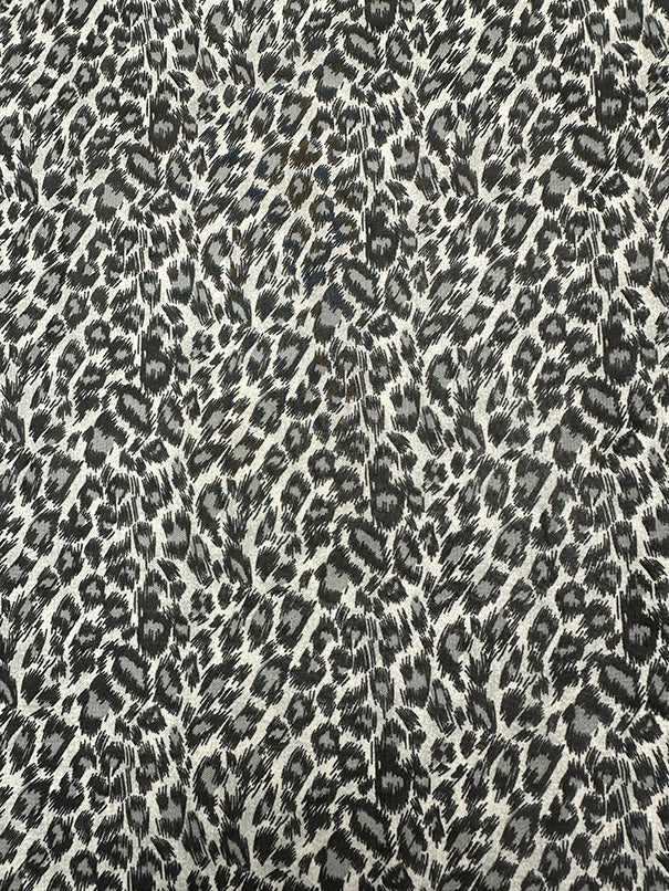 Gray Multi Print Cheetah Print Chiffon Fabric - Image 2